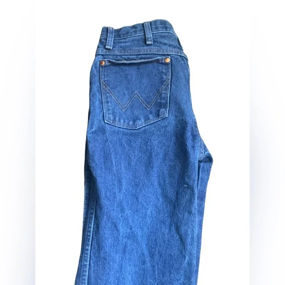 WRANGLERS Mens 936DEN Straight Leg Slim Fit Rough Blue Jeans 31 X 30 EUC - Picture 6 of 12